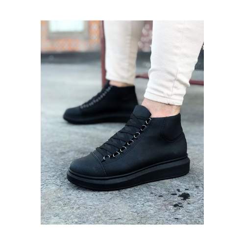 Kömür Bağcıklı Sneakers  Yarım Bilek Bot Kömür Bağcıklı Sneakers  Yarım Bilek Bot