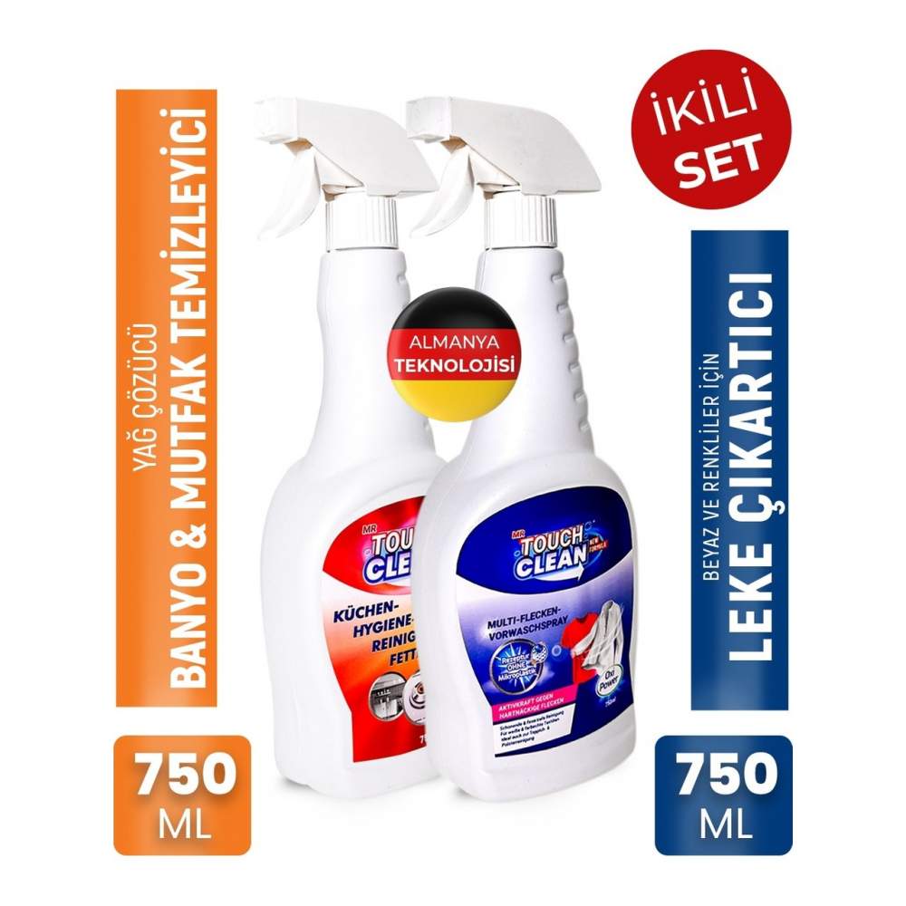 Ikili Set - Leke Çıkarıcı Sprey ve Banyo Mutfak Temizleyici Sprey Oxi Güç 750ML