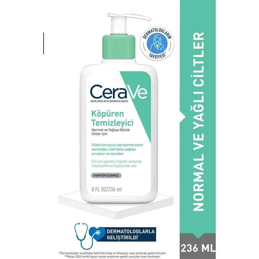 CeraVe 236 ml Foaming Cleanser Normal & Yağlıya Dönük Ciltler İçin