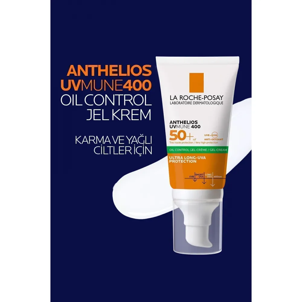 La Roche Posay Anthelios Oil Control Gel Cream Spf50+YKarma Ciltler İçin Renkli Yüz Güneş Kremi 50ml