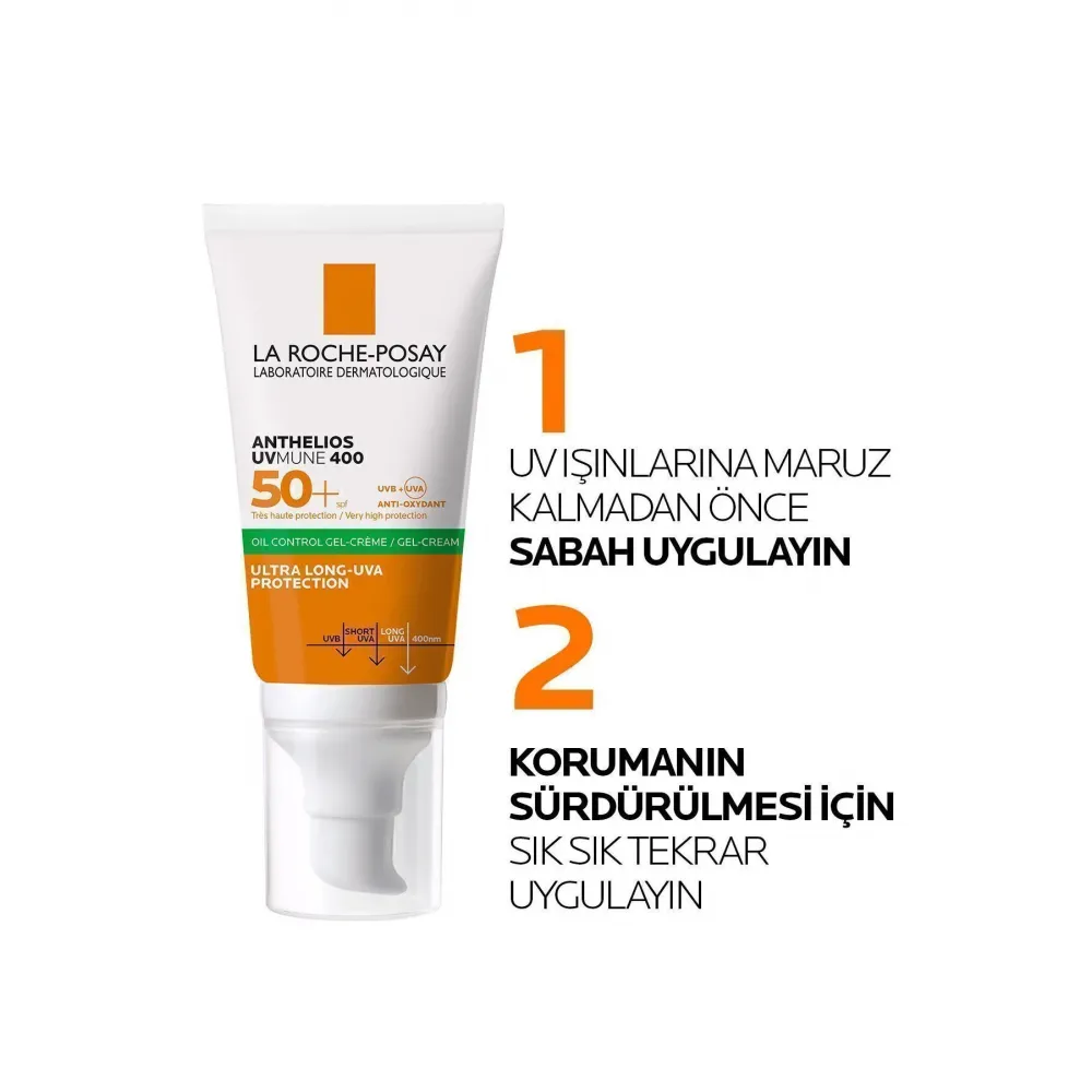 Anthelios UVMUNE 400 Tinted Oil Control Gel-Cream SPF50+ Renkli Güneş Kremi 50ml