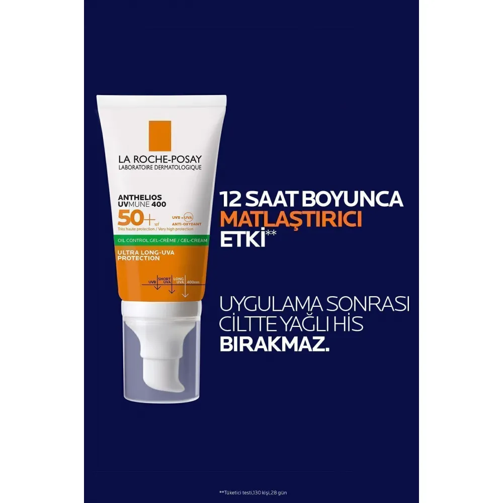 La Roche Posay Anthelios Oil Control Gel Cream Spf50+ Yağlı ve Karma Ciltler İçin Yüz Güneş Kremi 50ml