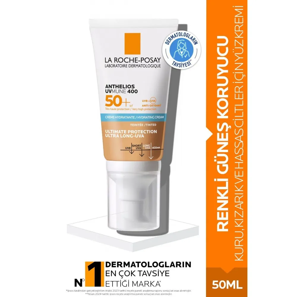 La Roche Posay Anthelios UVMune 400 Hydrating Cream SPF50+ 50 ml (Tinted/Renkli)