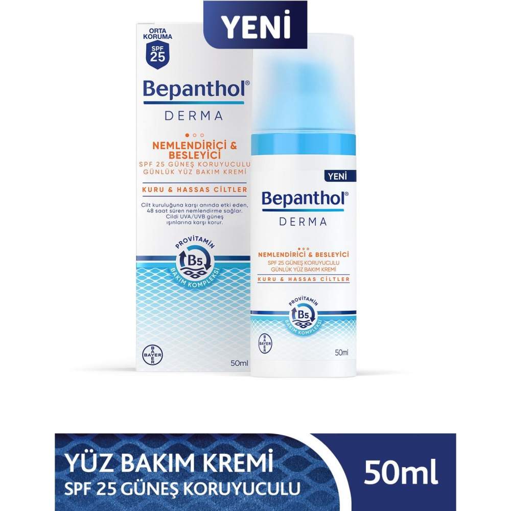 Bepanthol Derma Nemlendirici & Besleyici SPF 25 50 ml Günlük Yüz Kremi