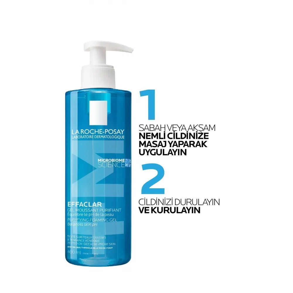 La Roche-Posay Effaclar Yağlı ve Akneye Eğilimli Ciltler için 400 ml Temizleme Jeli