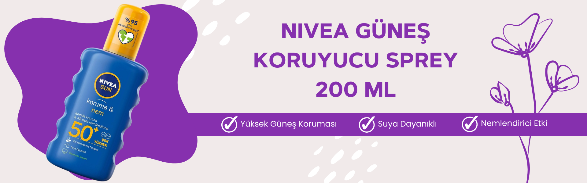 Nivea Sun Koruma Nem SPF20 200 ml Güneş Spreyi